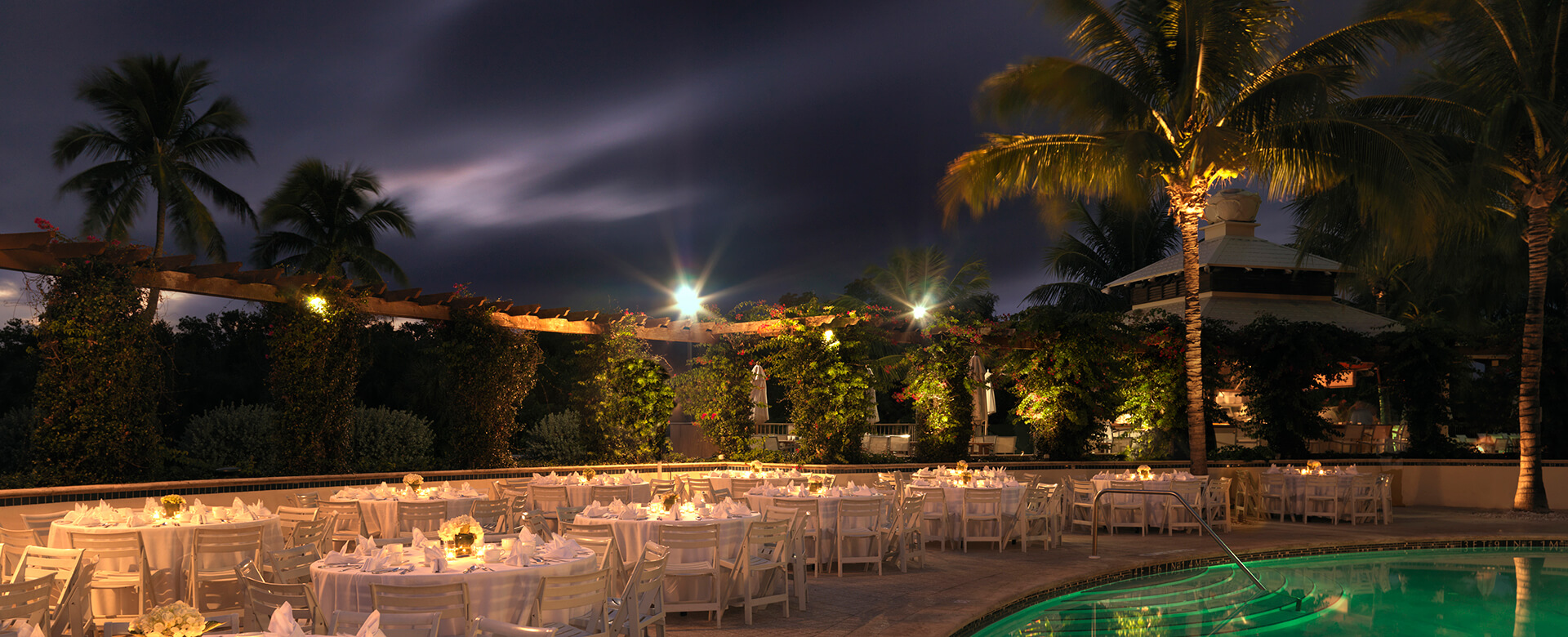 naples grande event setup poolside