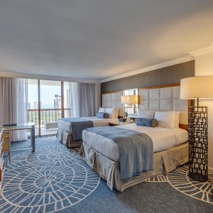 Two queen sized beds in the Signature Gulf View guest room