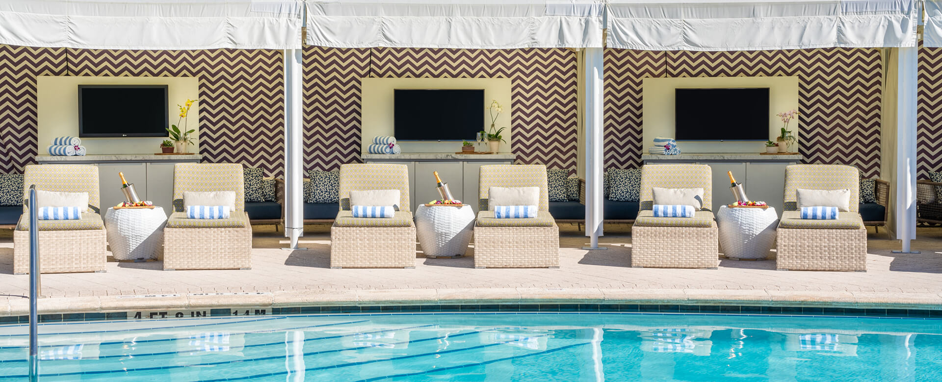 Palm Terrace Pool Private Cabanas